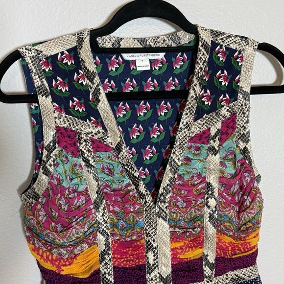 DIANE VON FURSTENBERG Rare Amabelle Flower Power Silk Maxi Dress Size 6 EUC - Picture 6 of 11